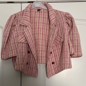 Pink Plaid Women's Jacket